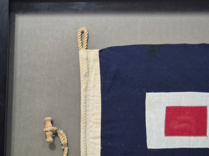 Framed International Code of Signals Papa (P) Linen Flag