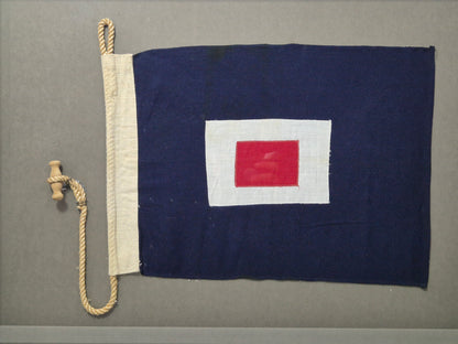 Framed International Code of Signals Papa (P) Linen Flag