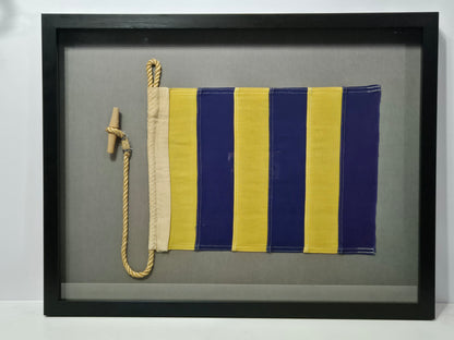 Framed International Code of Signals Delta (D) Linen Flag
