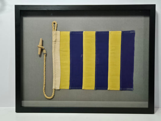 Framed International Code of Signals Delta (D) Linen Flag