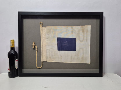Framed International Code of Signals Sierra (S) Linen Flag