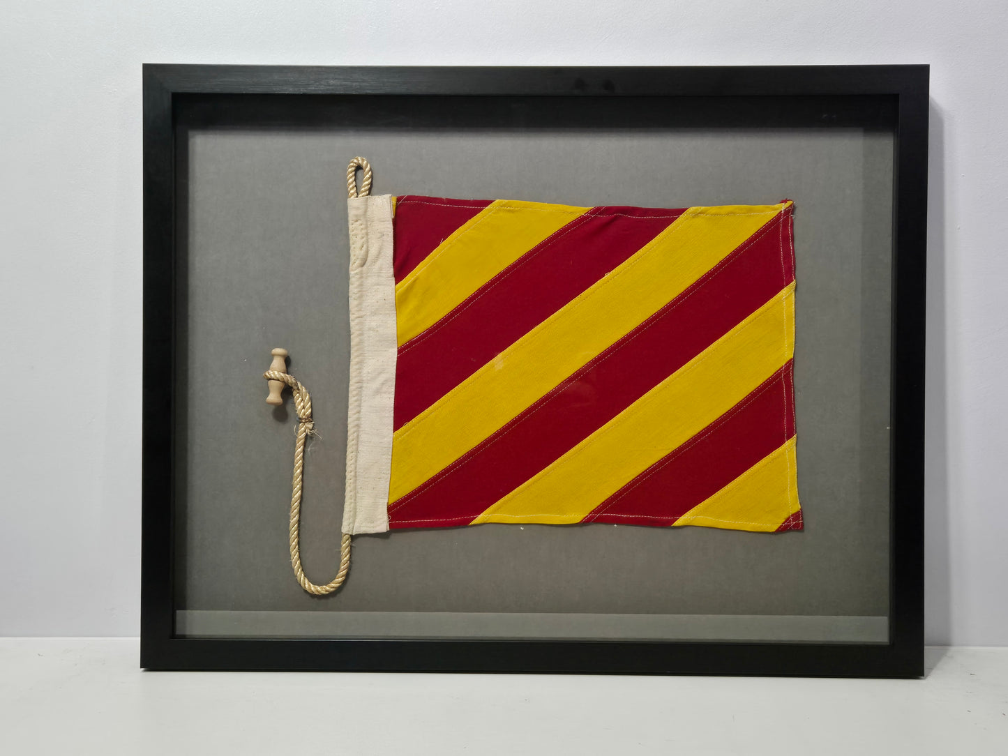 Framed International Code of Signals Victor (V) Linen Flag