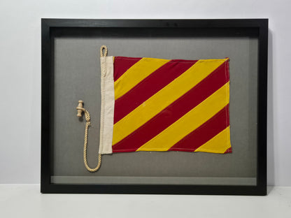 Framed International Code of Signals Victor (V) Linen Flag