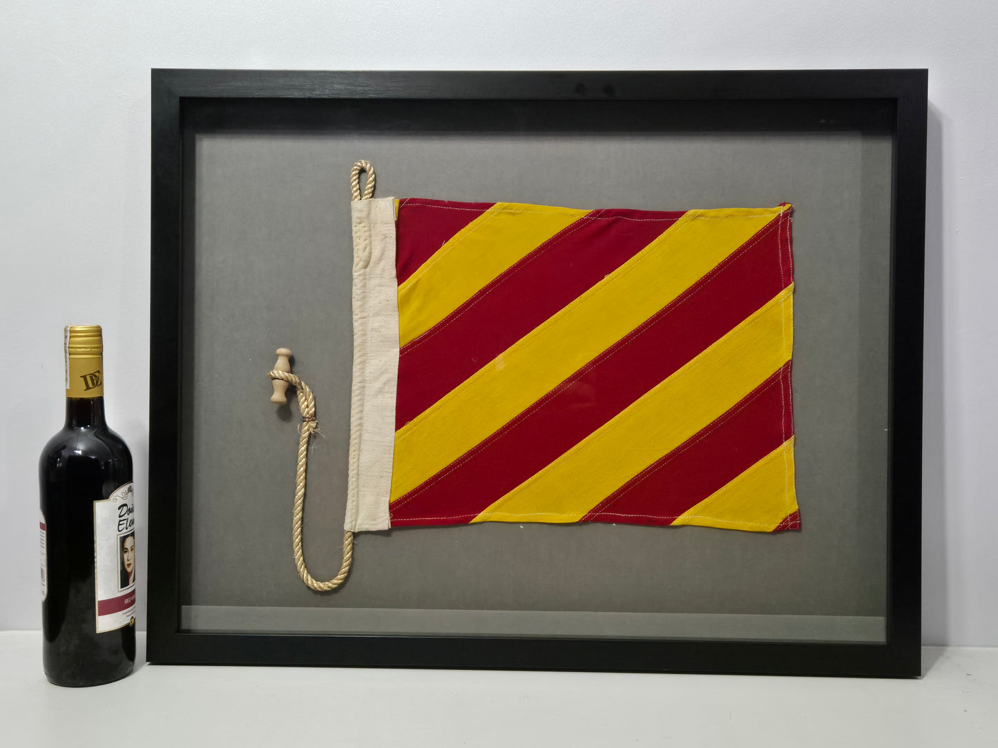 Framed International Code of Signals Victor (V) Linen Flag