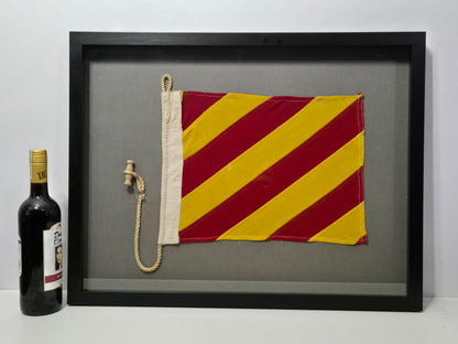 Framed International Code of Signals Victor (V) Linen Flag