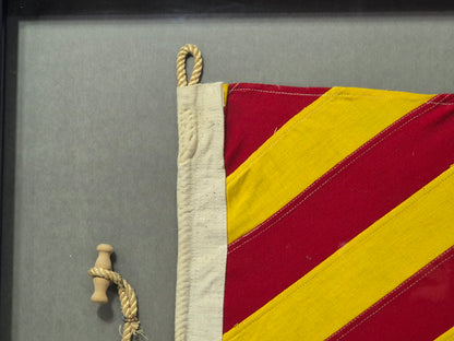 Framed International Code of Signals Victor (V) Linen Flag