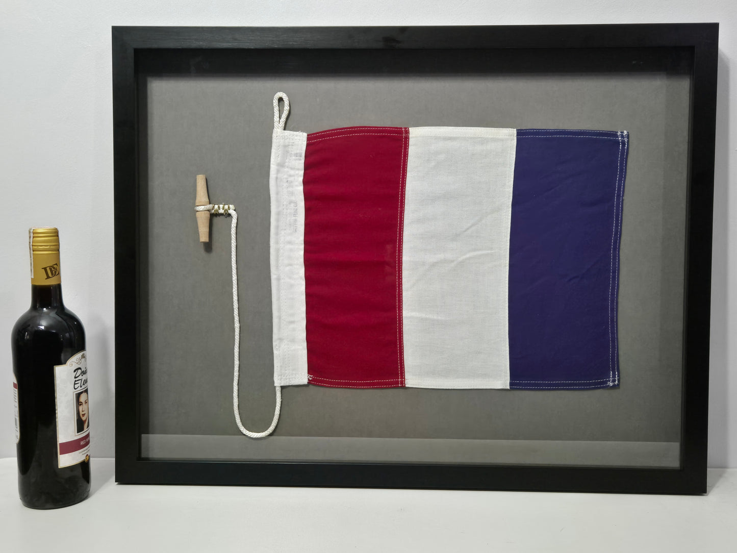 Framed International Code of Signals Tango (T) Linen Flag