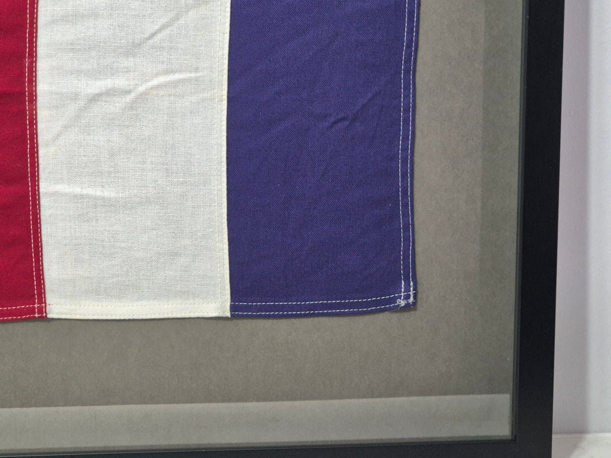 Framed International Code of Signals Tango (T) Linen Flag