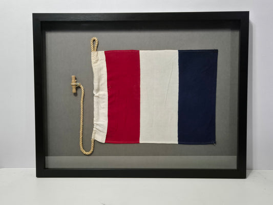 Framed International Code of Signals Tango (T) Linen Flag