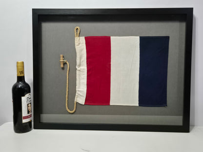 Framed International Code of Signals Tango (T) Linen Flag