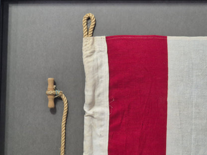 Framed International Code of Signals Tango (T) Linen Flag