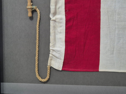 Framed International Code of Signals Tango (T) Linen Flag