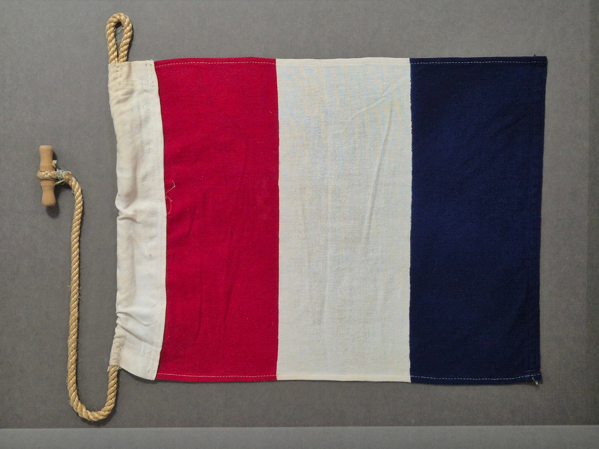 Framed International Code of Signals Tango (T) Linen Flag