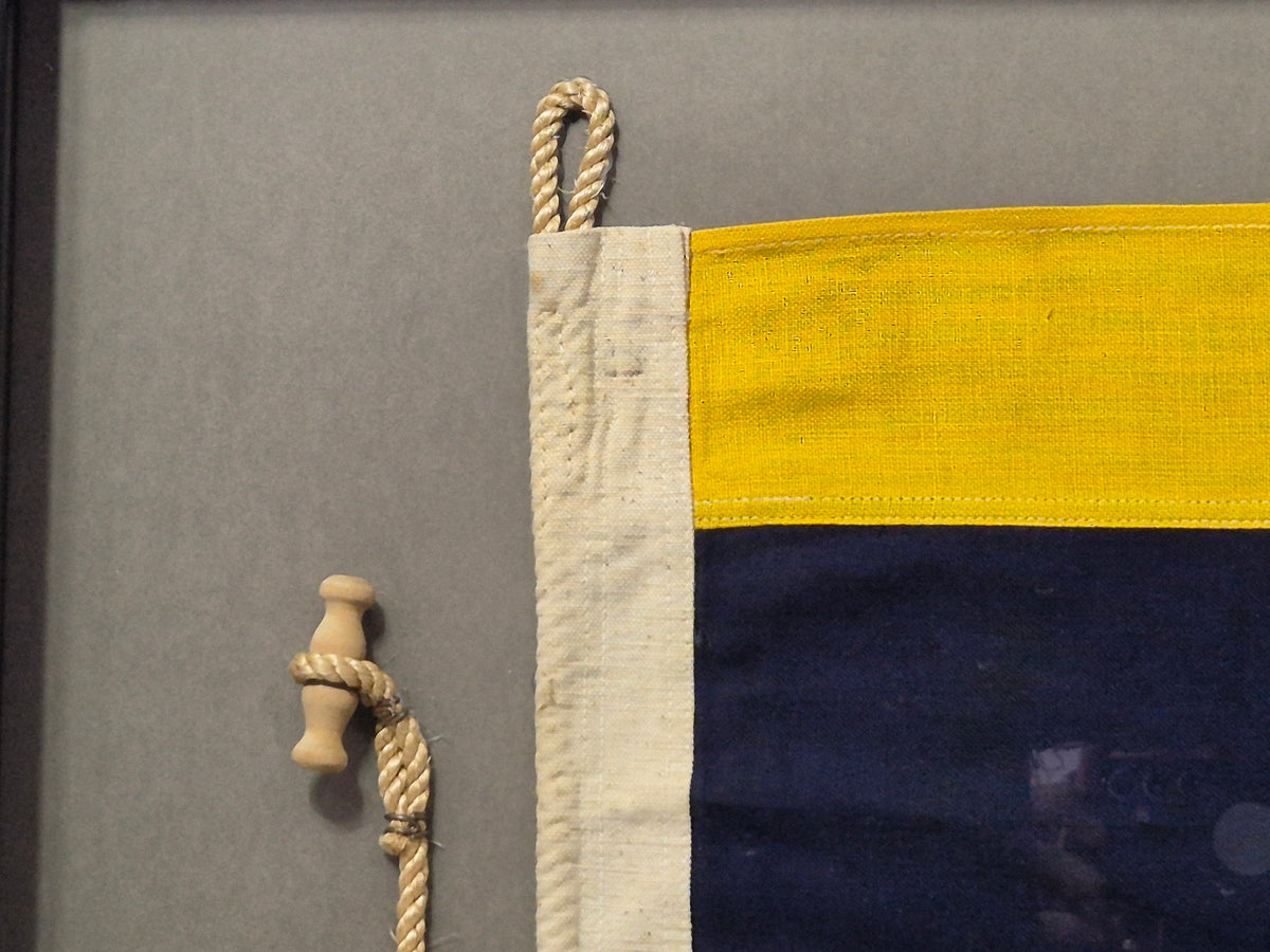 Framed International Code of Signals Delta (D) Linen Flag