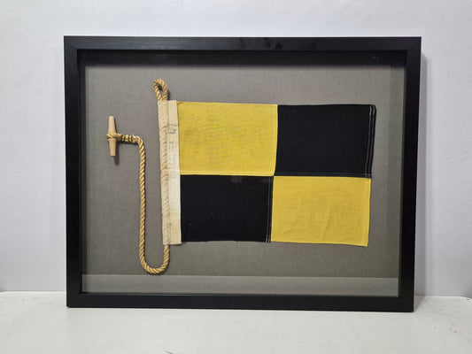 Framed International Code of Signals Lima (L) Linen Flag