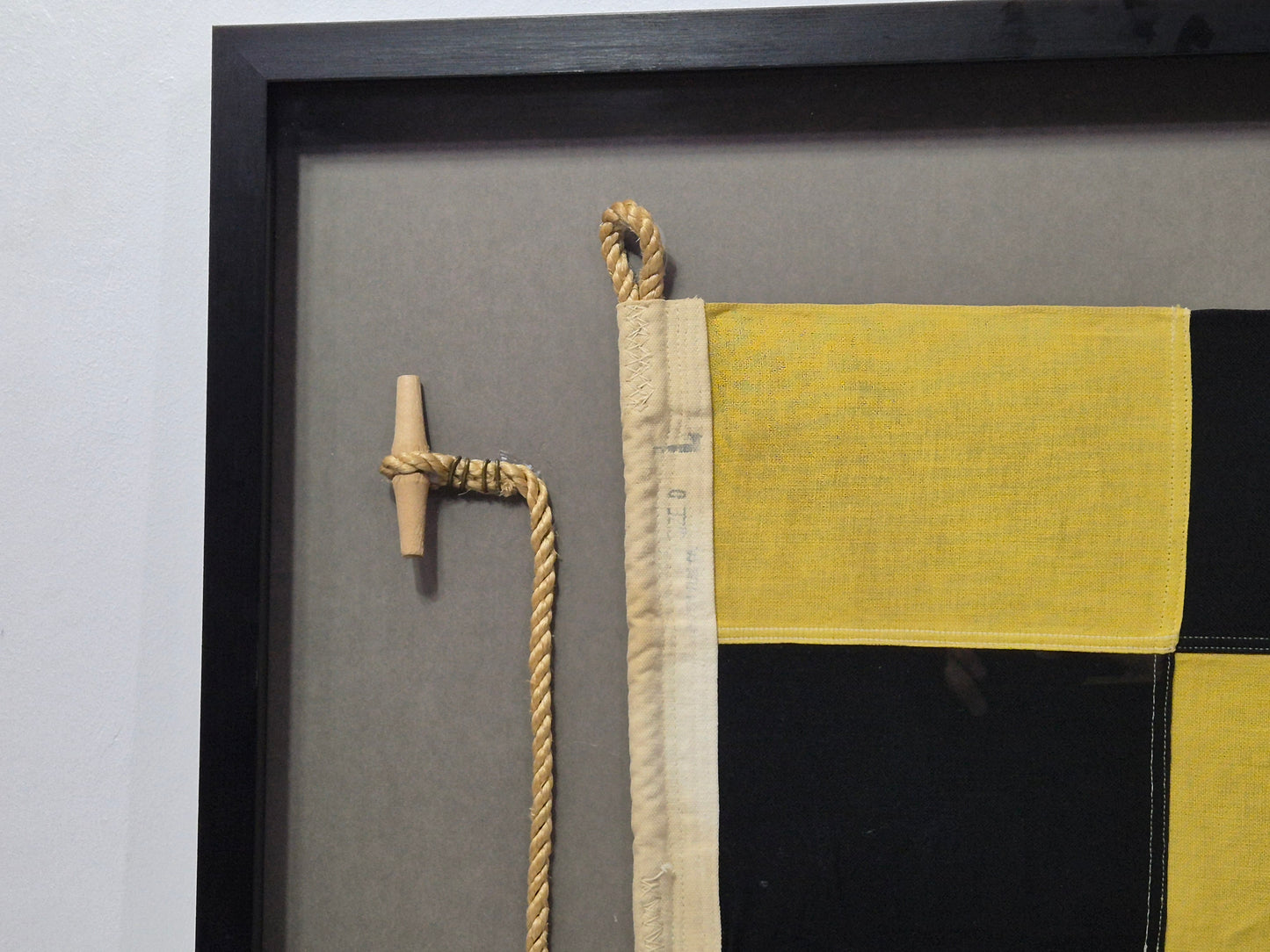 Framed International Code of Signals Lima (L) Linen Flag
