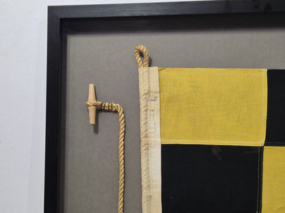 Framed International Code of Signals Lima (L) Linen Flag