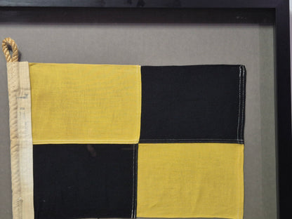 Framed International Code of Signals Lima (L) Linen Flag