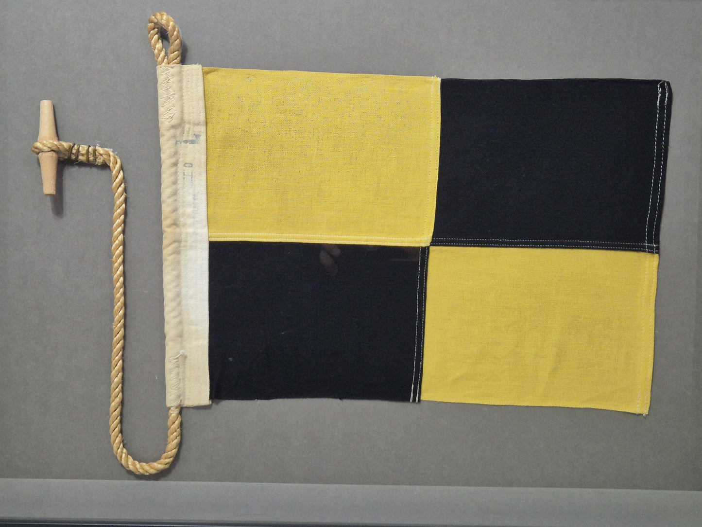 Framed International Code of Signals Lima (L) Linen Flag