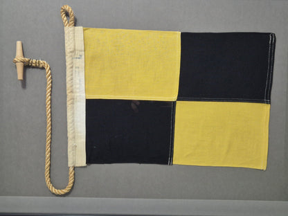 Framed International Code of Signals Lima (L) Linen Flag