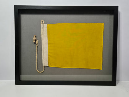 Framed International Code of Signals Quebec (Q) Linen Flag