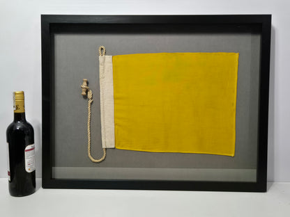 Framed International Code of Signals Quebec (Q) Linen Flag