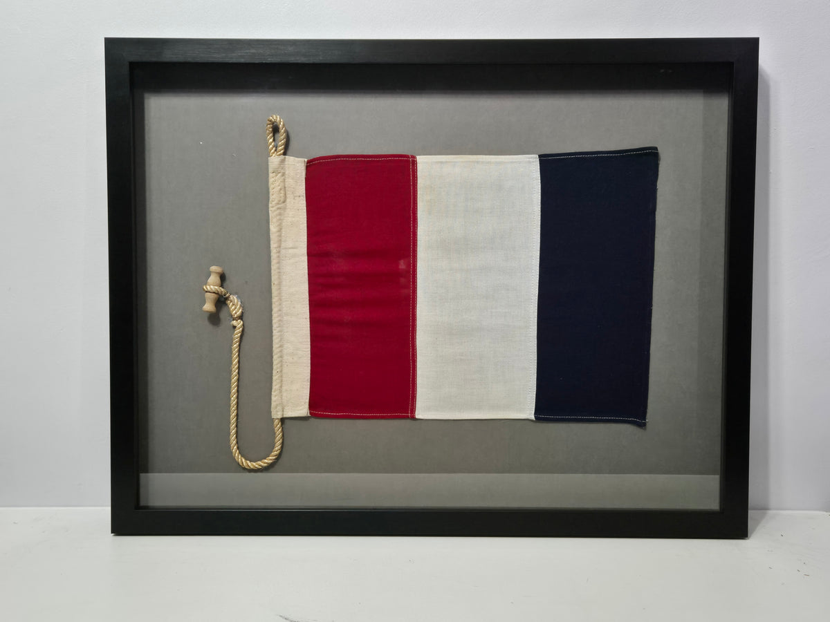 Framed International Code of Signals Tango (T) Linen Flag