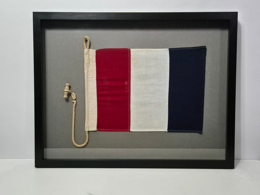 Framed International Code of Signals Tango (T) Linen Flag