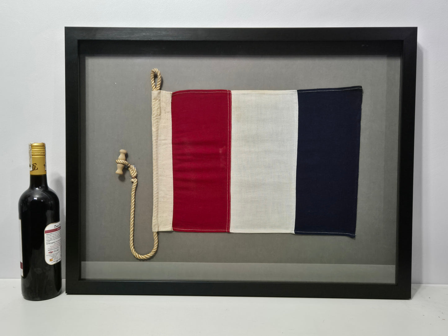 Framed International Code of Signals Tango (T) Linen Flag