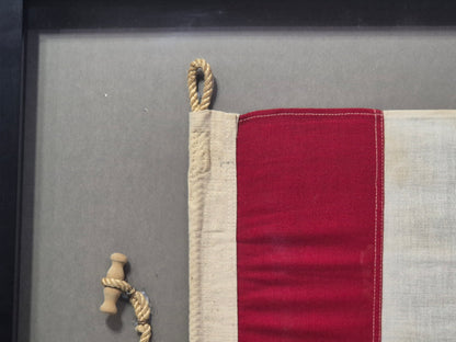 Framed International Code of Signals Tango (T) Linen Flag