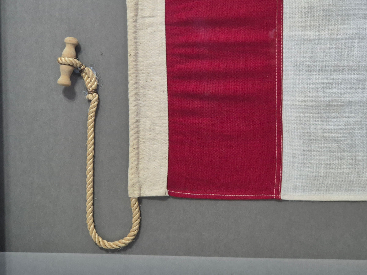 Framed International Code of Signals Tango (T) Linen Flag