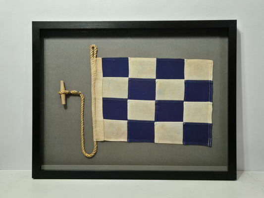 Framed International Code of Signals November (N) Linen Flag