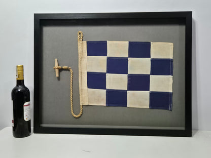 Framed International Code of Signals November (N) Linen Flag