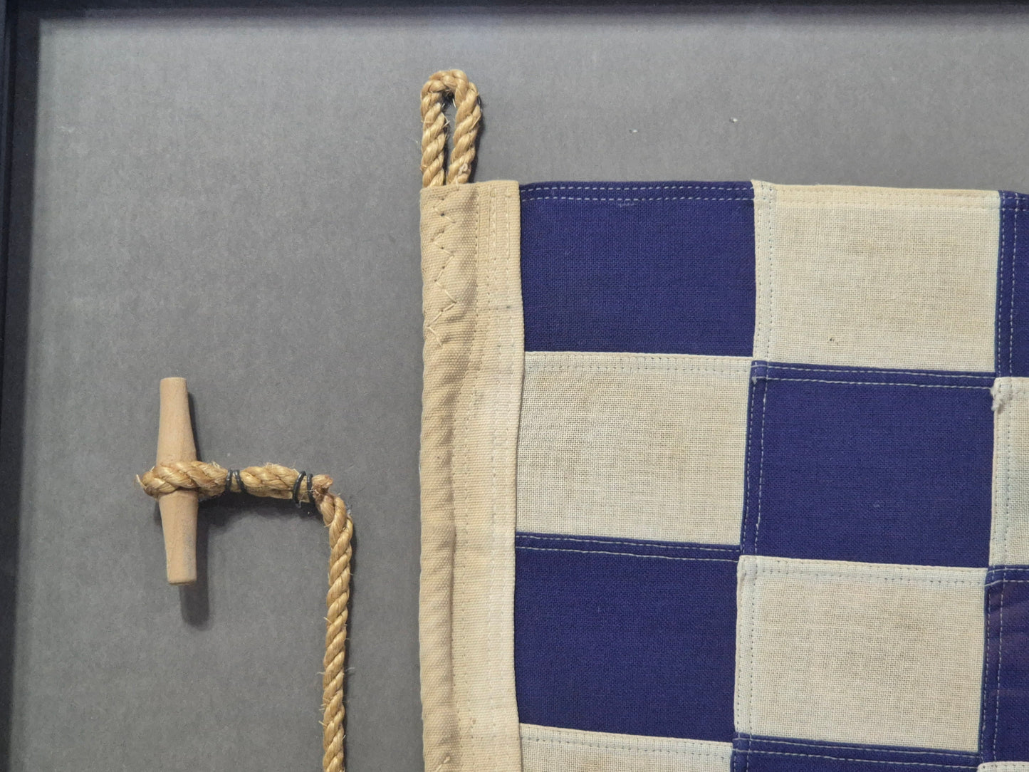 Framed International Code of Signals November (N) Linen Flag