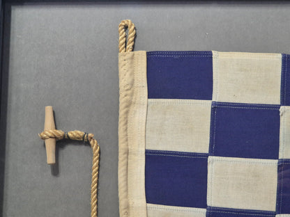 Framed International Code of Signals November (N) Linen Flag