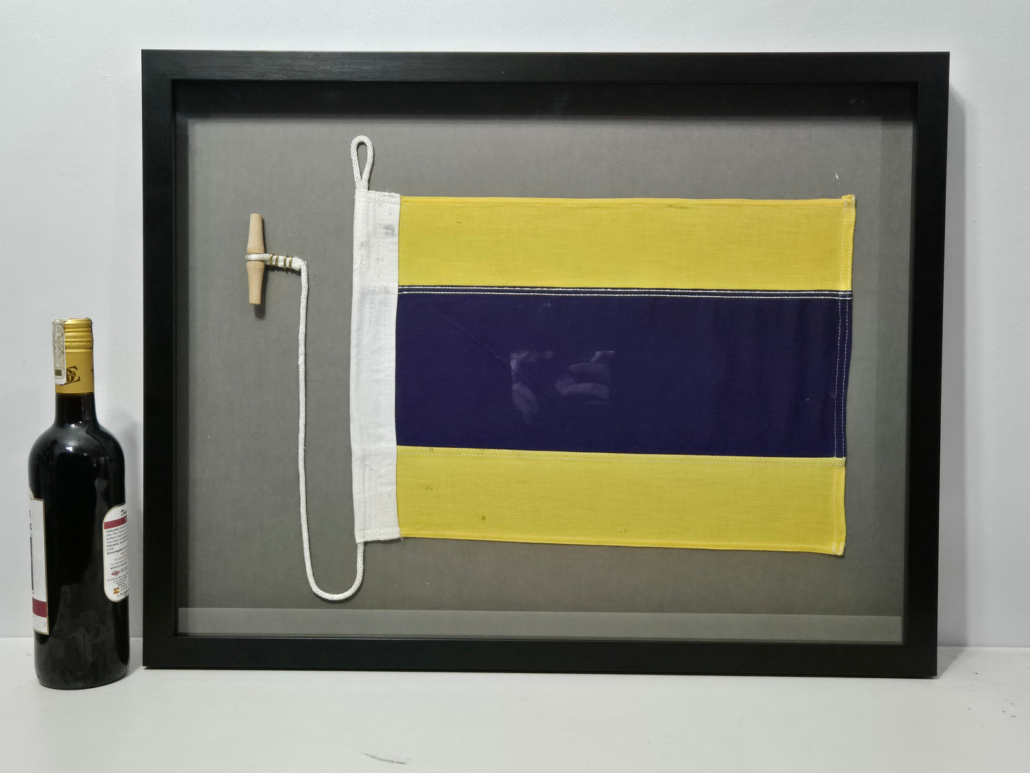 Framed International Code of Signals Delta (D) Linen Flag