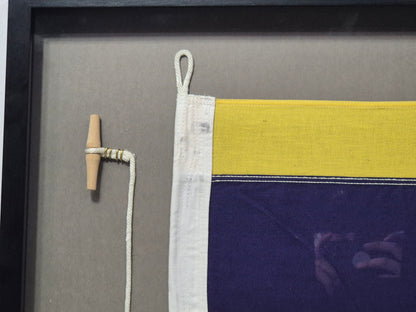 Framed International Code of Signals Delta (D) Linen Flag
