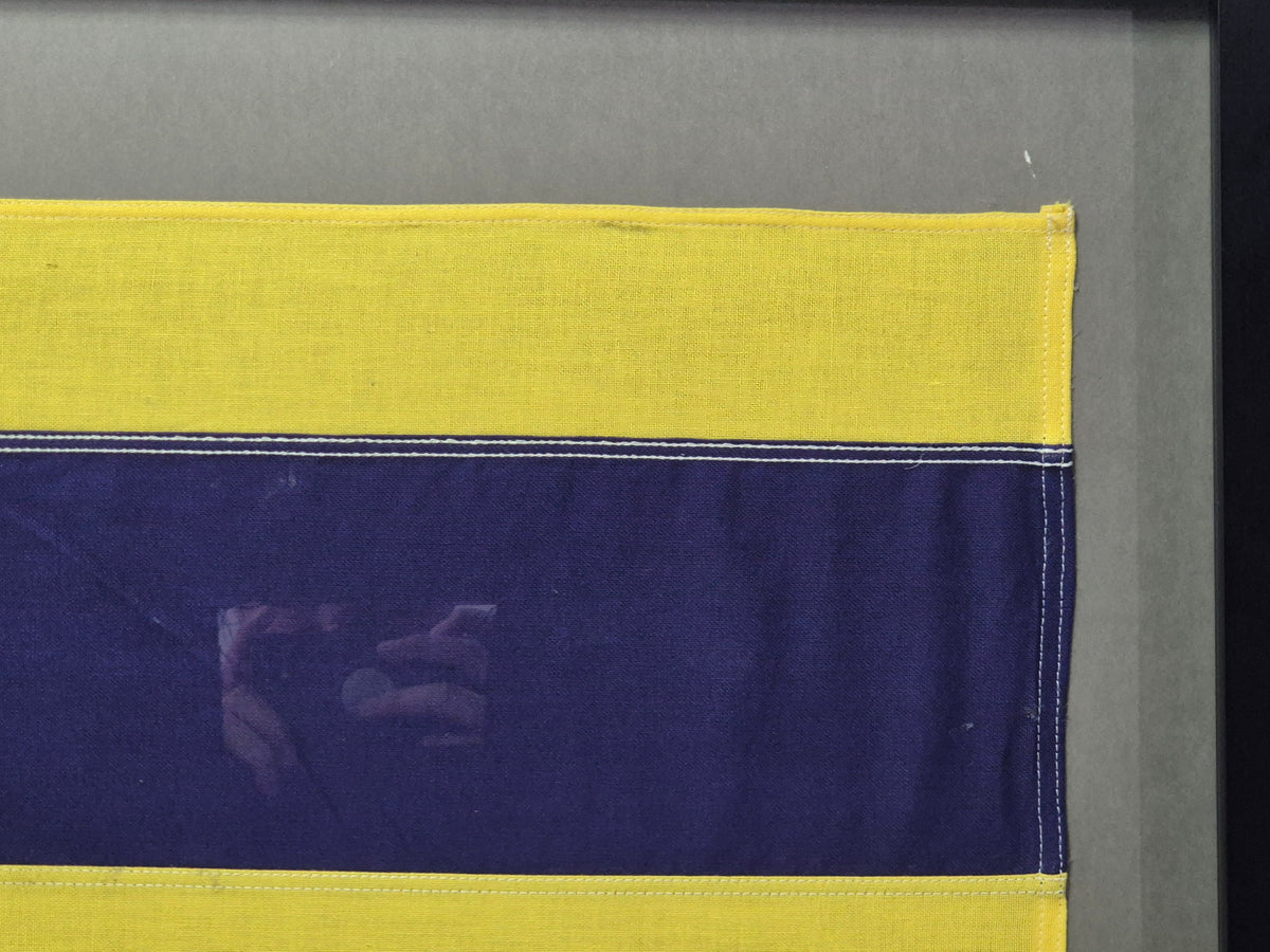 Framed International Code of Signals Delta (D) Linen Flag