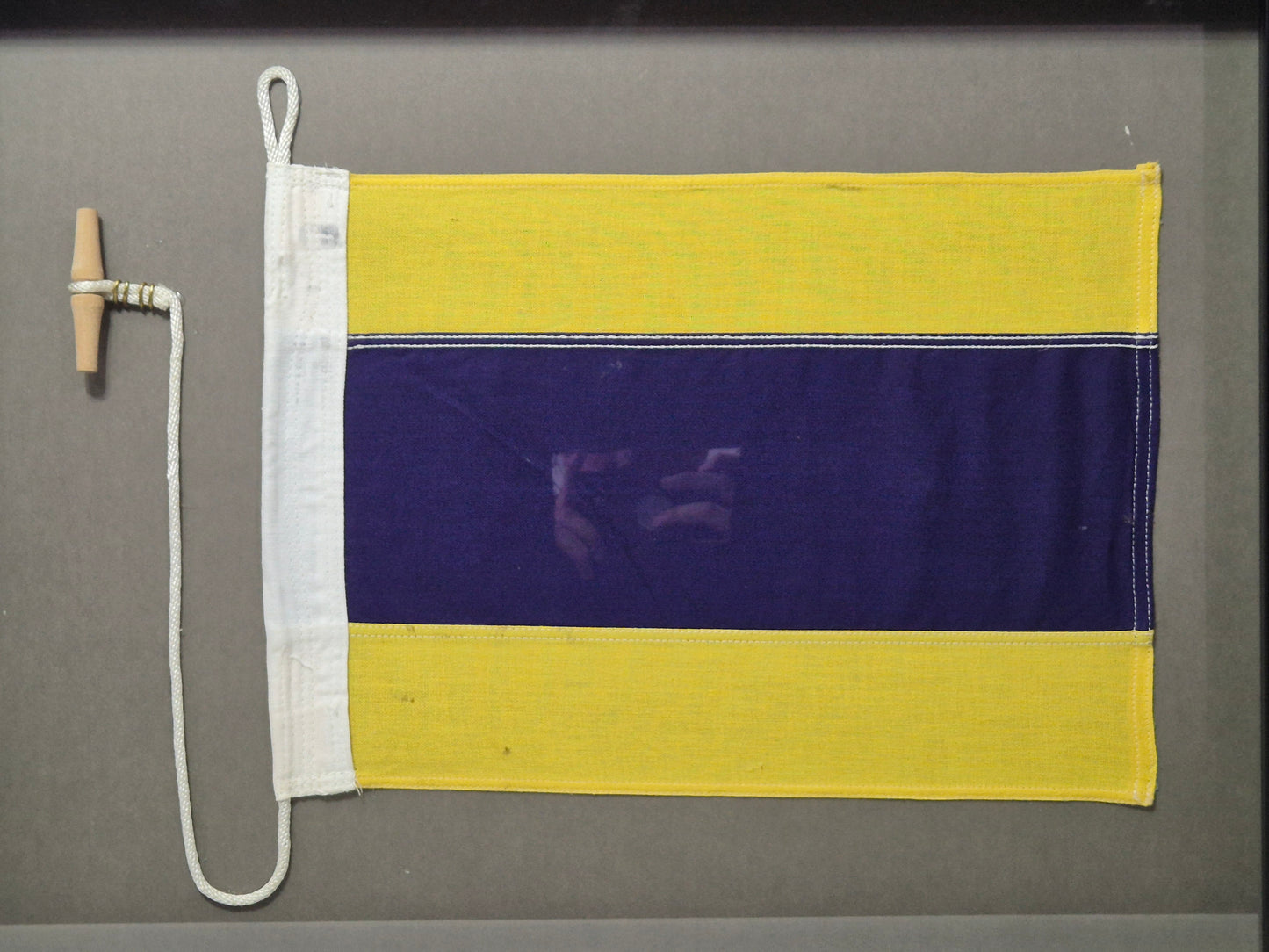 Framed International Code of Signals Delta (D) Linen Flag