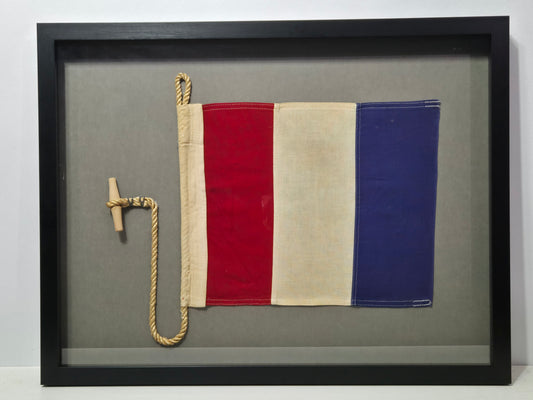 Framed International Code of Signals Tango (T) Linen Flag