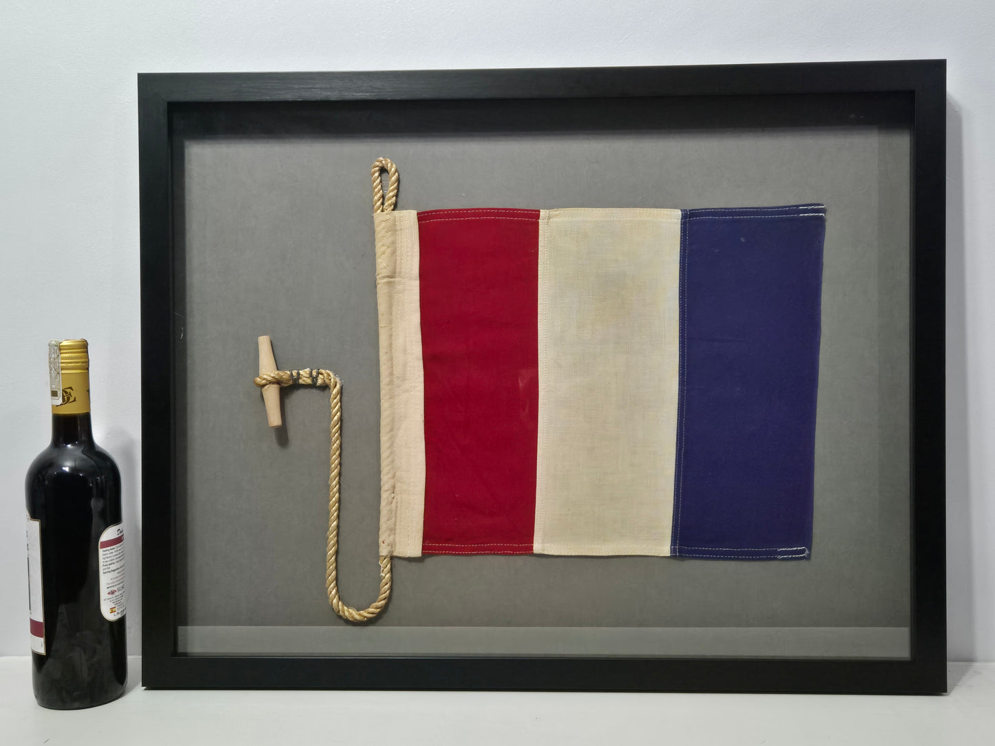 Framed International Code of Signals Tango (T) Linen Flag