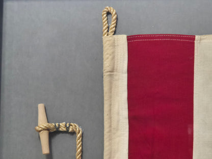 Framed International Code of Signals Tango (T) Linen Flag