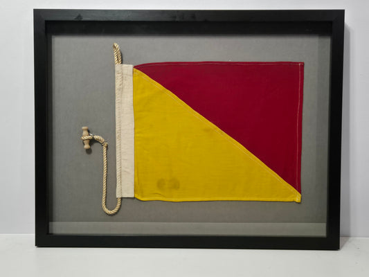 Framed International Code of Signals Oscar (O) Linen Flag