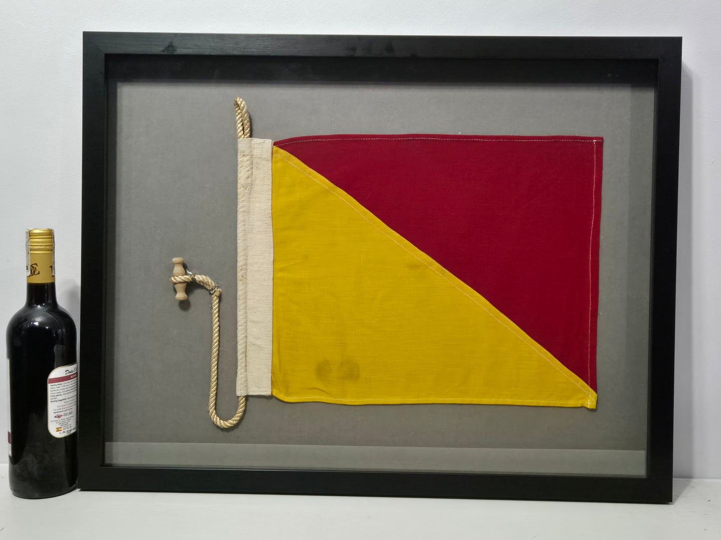 Framed International Code of Signals Oscar (O) Linen Flag