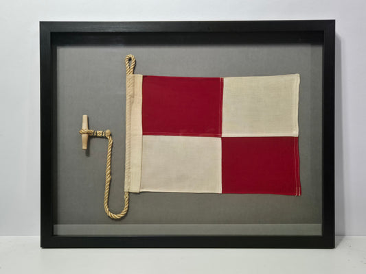 Framed International Code of Signals Uniform (U) Linen Flag