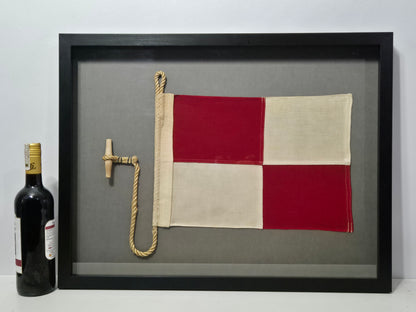 Framed International Code of Signals Uniform (U) Linen Flag