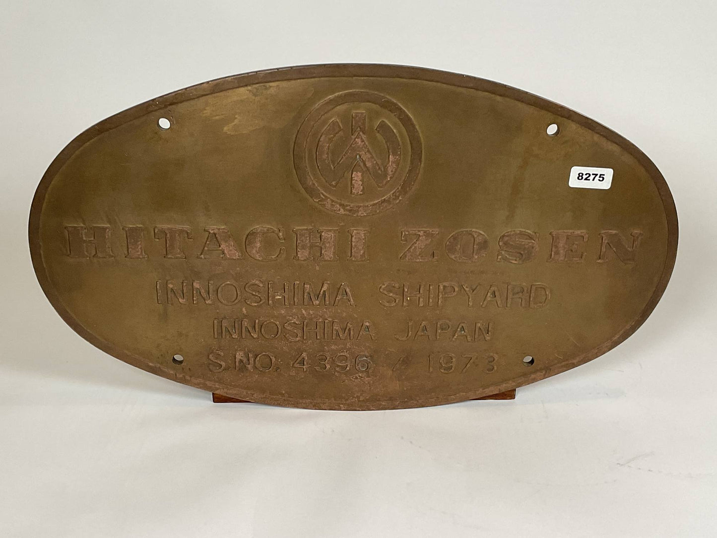 Ship Builders Plate from the Hitachi Zosen