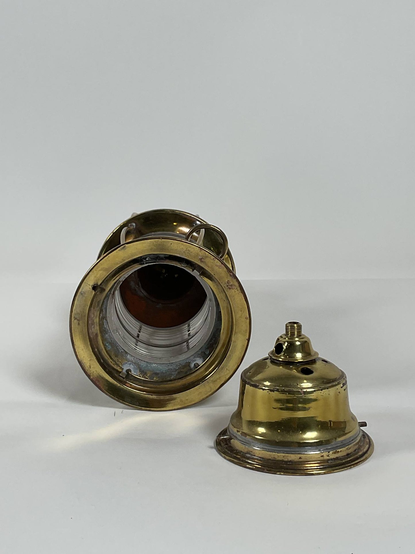 Solid Brass Ships Anchor Lantern with Fresnel Lens