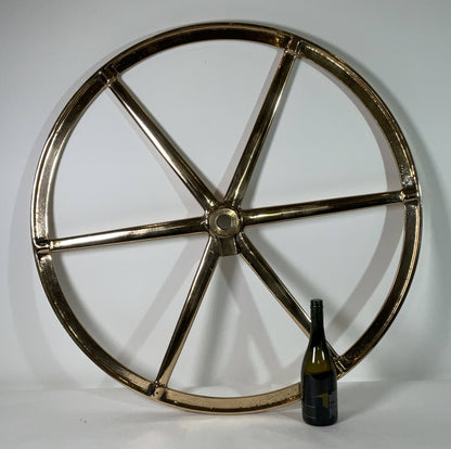 Large Brass Ships Wheel