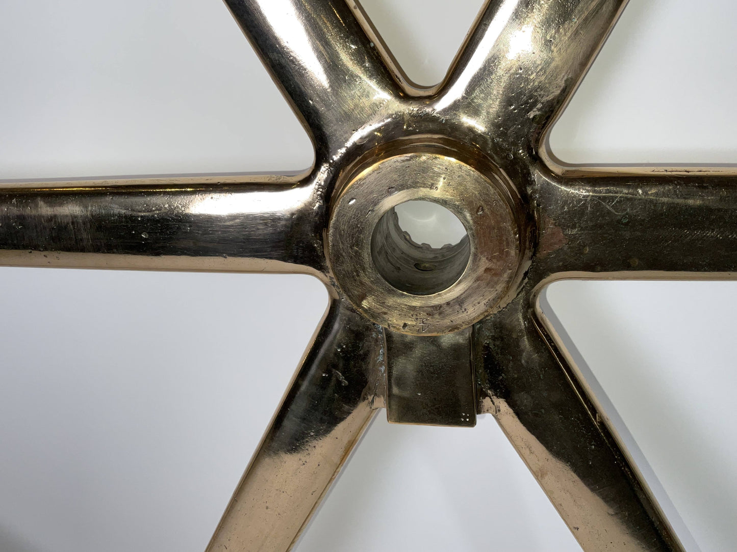 Large Brass Ships Wheel